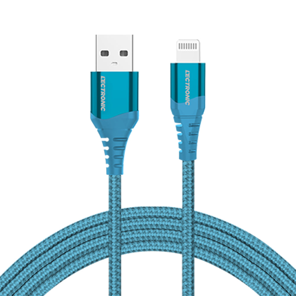 ( buy one get one free ) LECTRONIC Cable Charger USB-A To Lightning Nylon-1.5M Sierra Blue