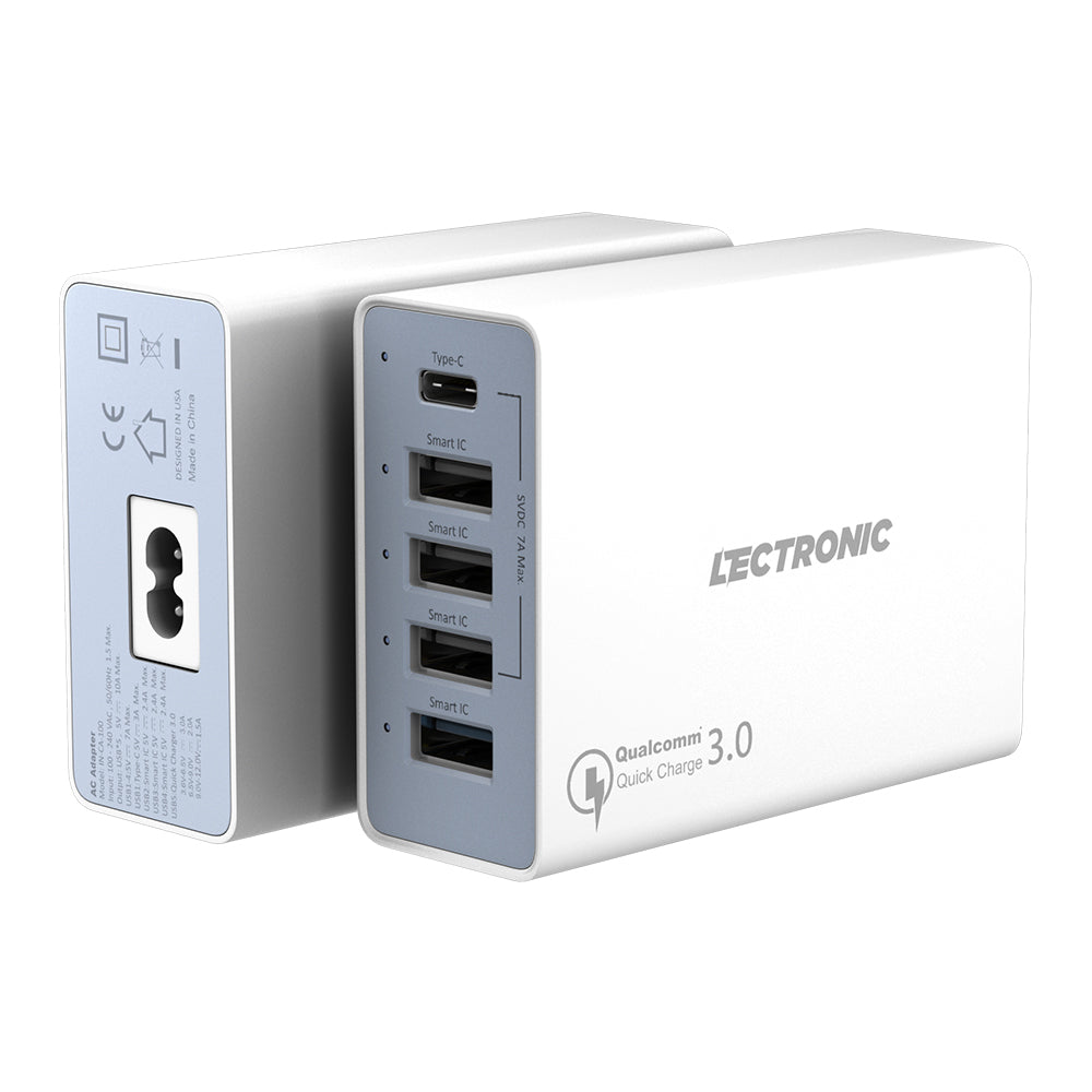 Lectronic Desktop Charger 50W-5 Port-White