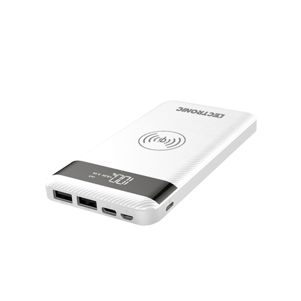 Electroniq Hyper Wireless Power Bank – 10000 mAh – White