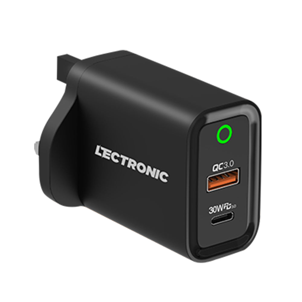 LECTRONIC WALL CHARGER PD 30W-PD3.0&QC3- Black