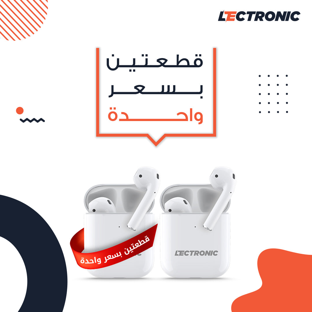 ( buy one get one free ) Lectronic EarPods Plus - Wireless - Bluetooth 5.0 - White