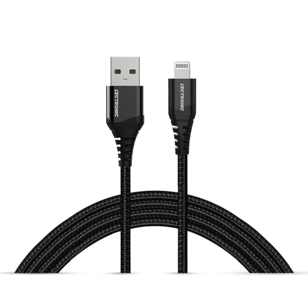 Lectronic Charging Cable – USB-A to Lightning – Nylon 1.5m – Black